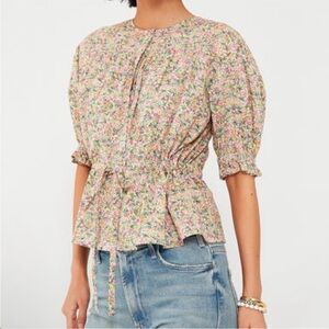 The Shirt By Rochelle Behrens Summer Berries The Kayla Floral Puff Sleeve Sz XS